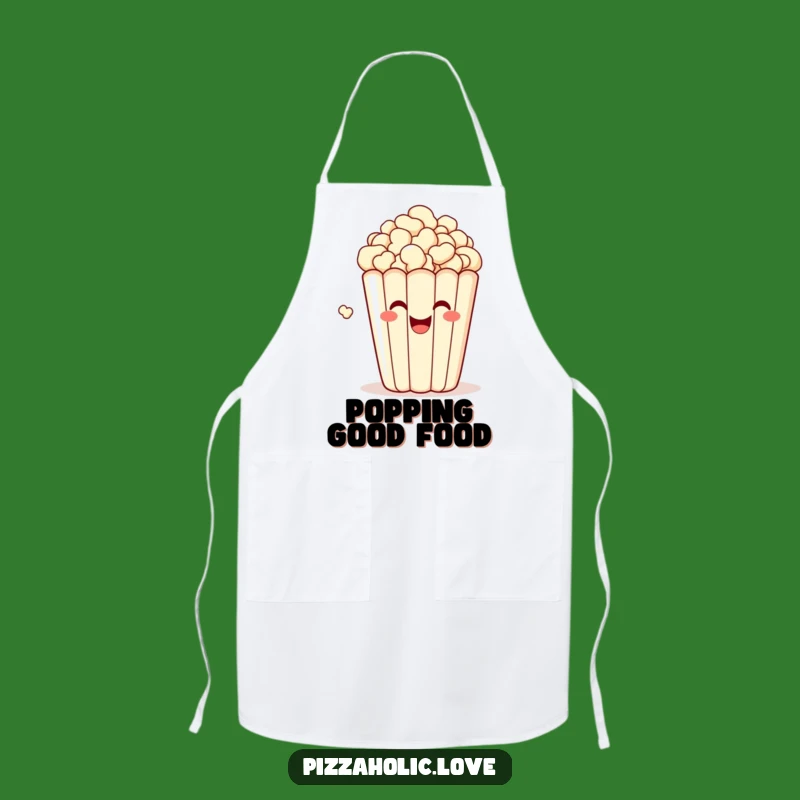 Snack Time Funny Apron - Popcorn Popping for Kitchen Fun