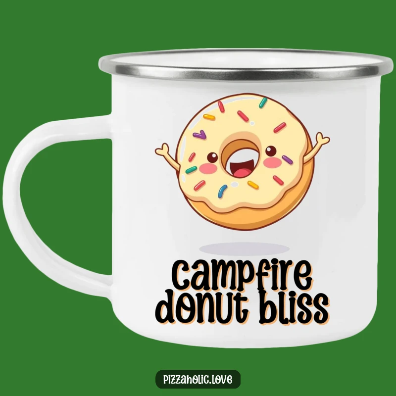 Funny Cheerful Donut Camping Mug: Durable Sprinkled Cup for Outdoor Treats