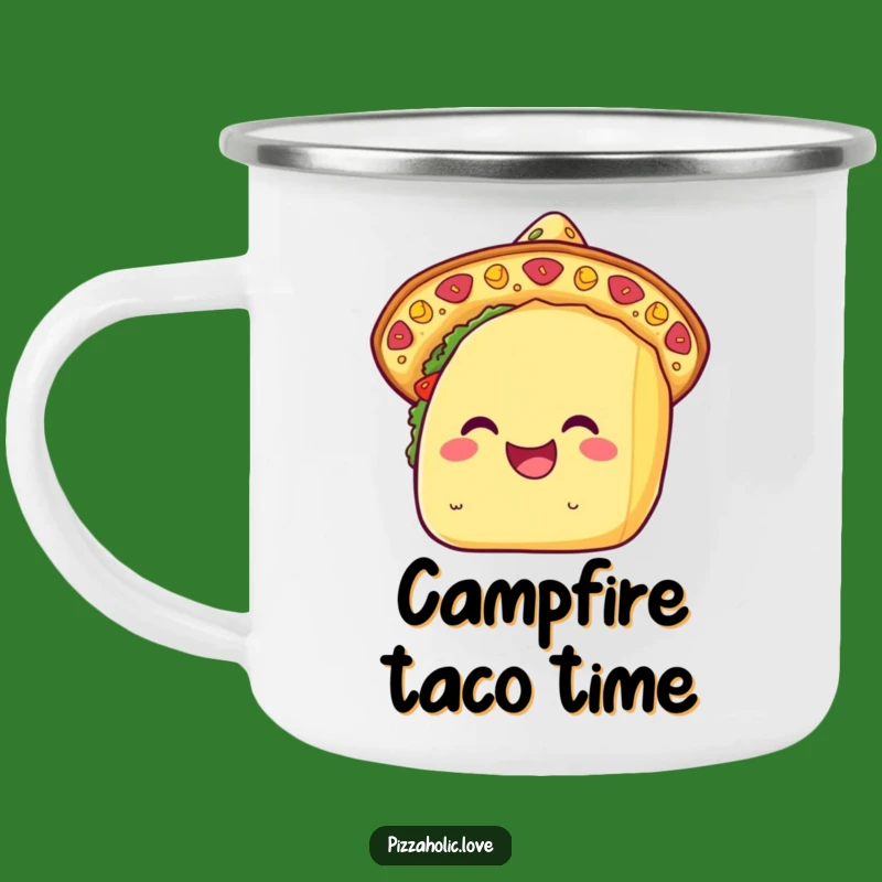 Funny Kawaii Taco Sombrero Camping Mug: Fiesta Adventures, Outdoor Gift
