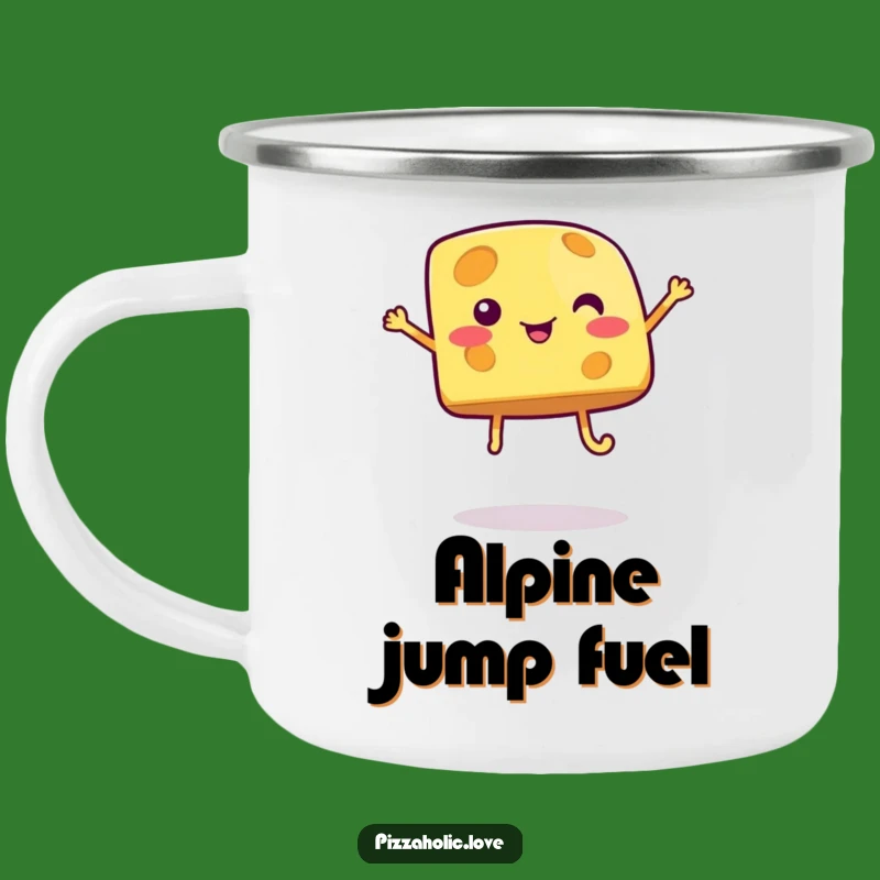 Funny Jumping Cheese Camping Mug: Adventure Fuel, Hilarious Outdoor Gift