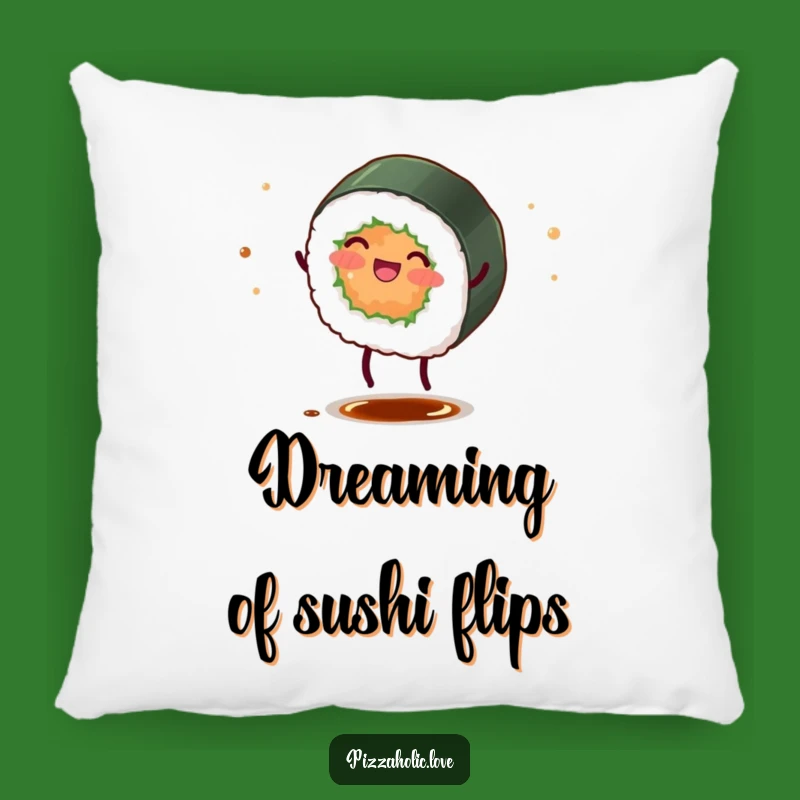 Funny Sushi Roll Cartwheel Pillow: Comfy and Hilarious Accent for Your Couch