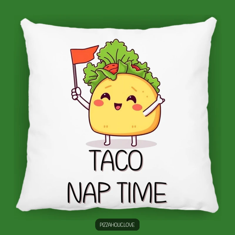 Funny Taco Flag Pillow: Cheerful Taco, Lettuce Flag, Cozy Fiesta Comfort Gift