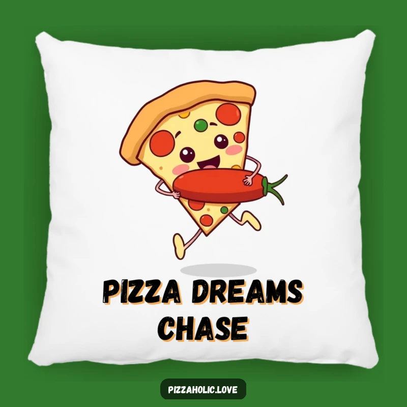 Funny Pizza Runner Pillow: Excited Slice, Pepperoni Comfort, Cozy Decor Gift