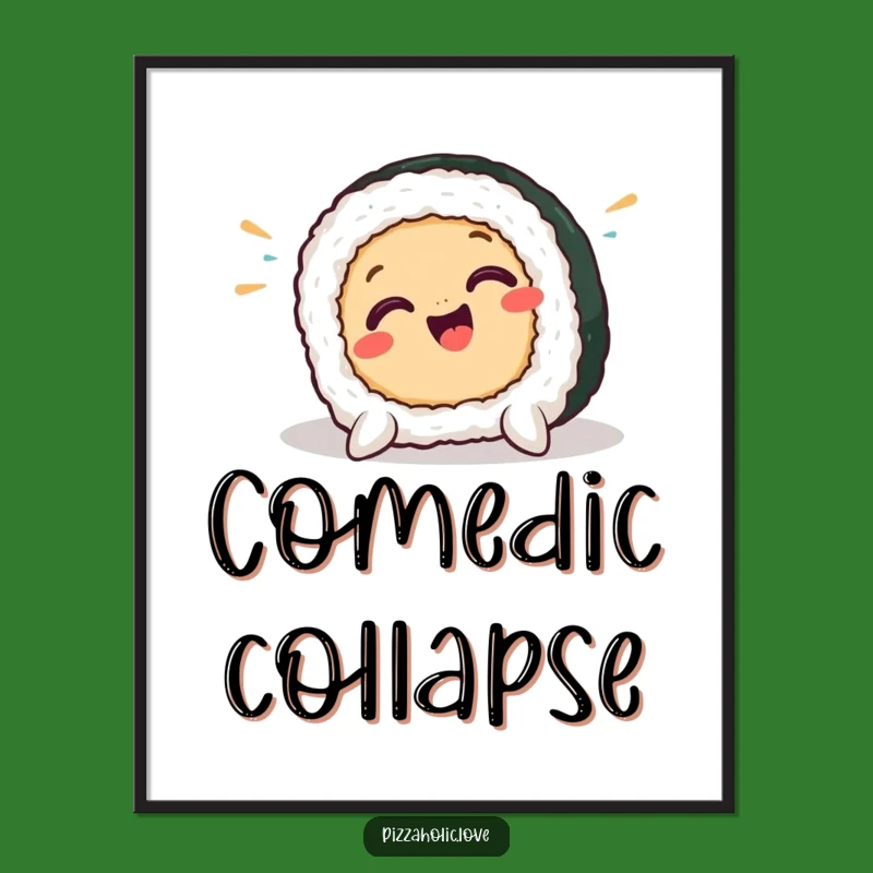 Funny Sushi Pratfall Digital Print: Instant Laughs, Unique Art Gift