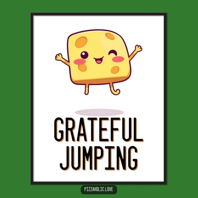 Funny Jumping Cheese Digital Print: Instant Joy Decor, Unique Art Gift