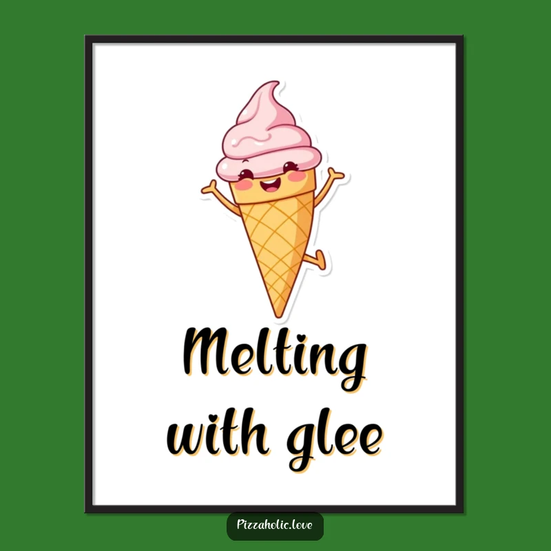 Digital Ice Cream Funny Art Print - Instant Sweetness & Fun for Walls