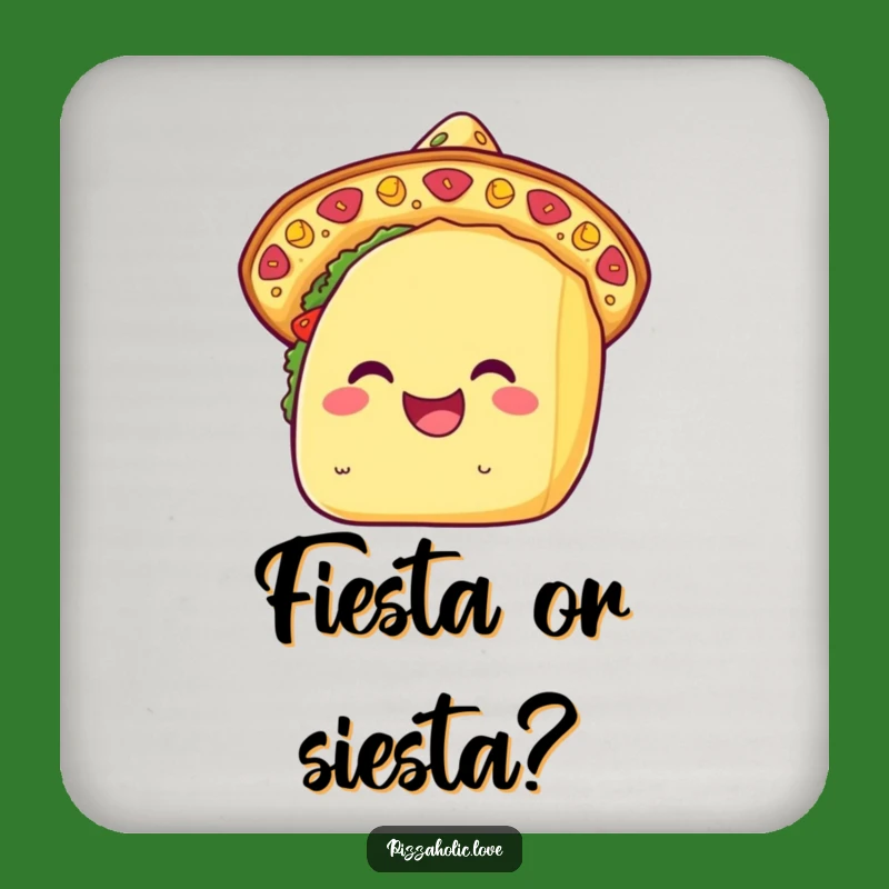 Funny Kawaii Taco Sombrero Coaster: Protect Surfaces with Flair, Gift
