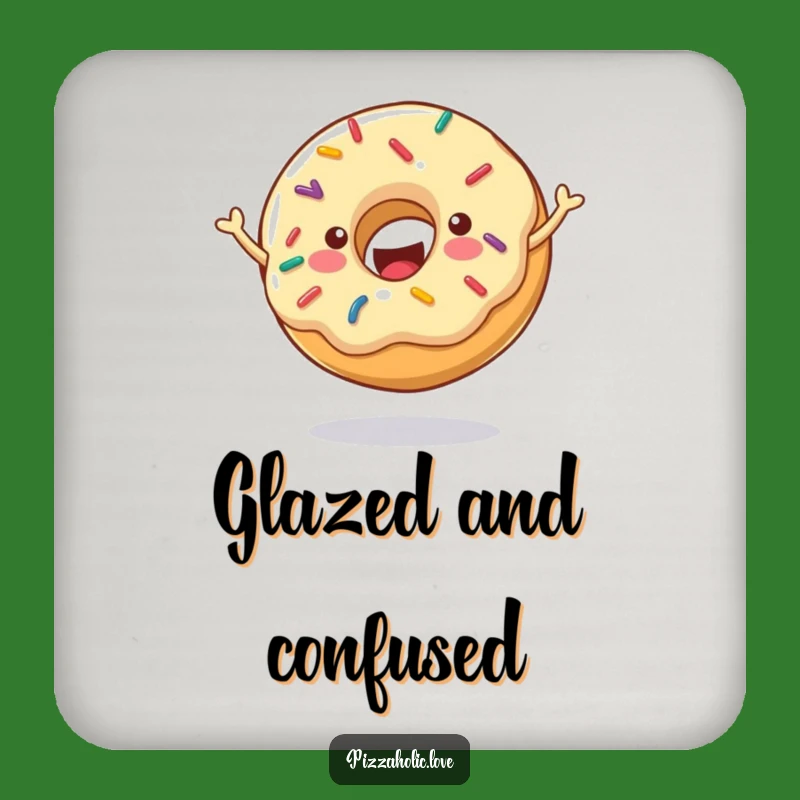 Funny Cheerful Donut Coaster: Sprinkled Drink Protector for Tables