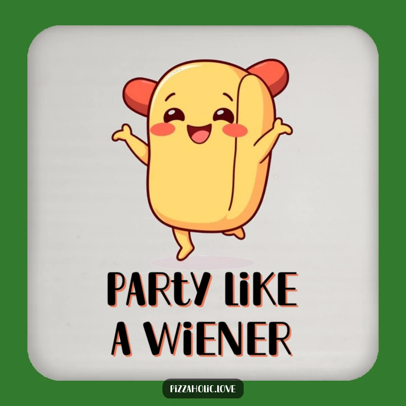 Funny Hot Dog Jig Coaster: Protect Surfaces with a Smile, Party Gift