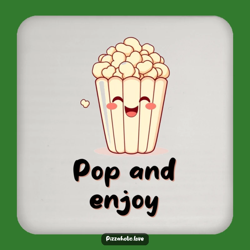 Snack Style Funny Coasters - Popping Popcorn Fun for Tables