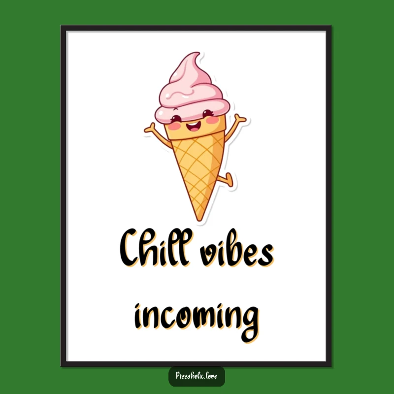 Energetic Ice Cream Funny Poster - Sweet Art for Your Walls