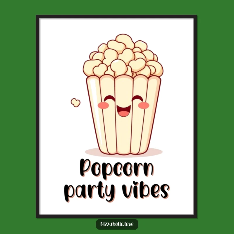 Energetic Popcorn Funny Poster - Snack Art for Your Walls
