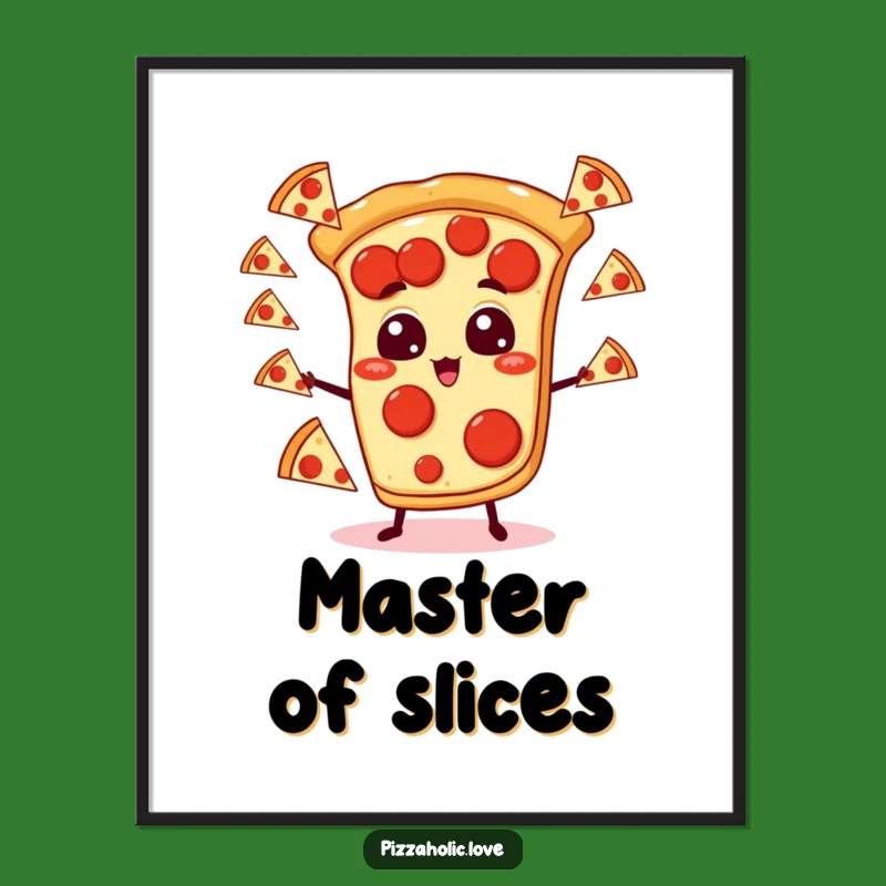 Funny Juggling Pizza Poster: Add Pizzazz to Walls, Unique Art Gift