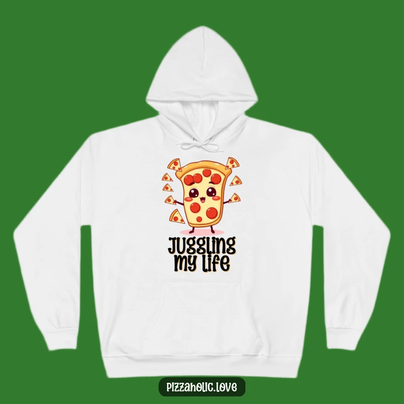 Cozy Funny Juggling Pizza Hoodie: Warmth Meets Wackiness, Great Gift