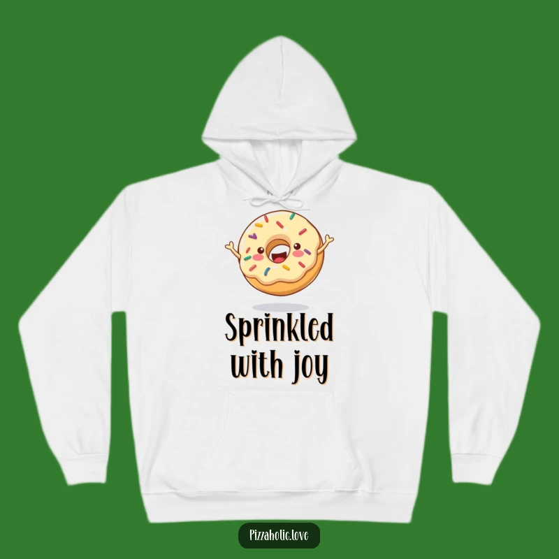 Funny Cheerful Donut Hoodie: Cozy Sprinkled Sweatshirt for Sweet Comfort