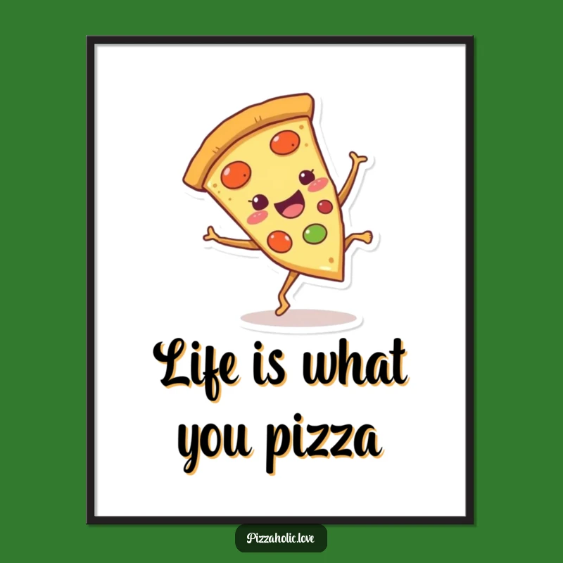 Free Printable Wall Art: Pizza Cartwheel - Funny Downloadable Decor Gift