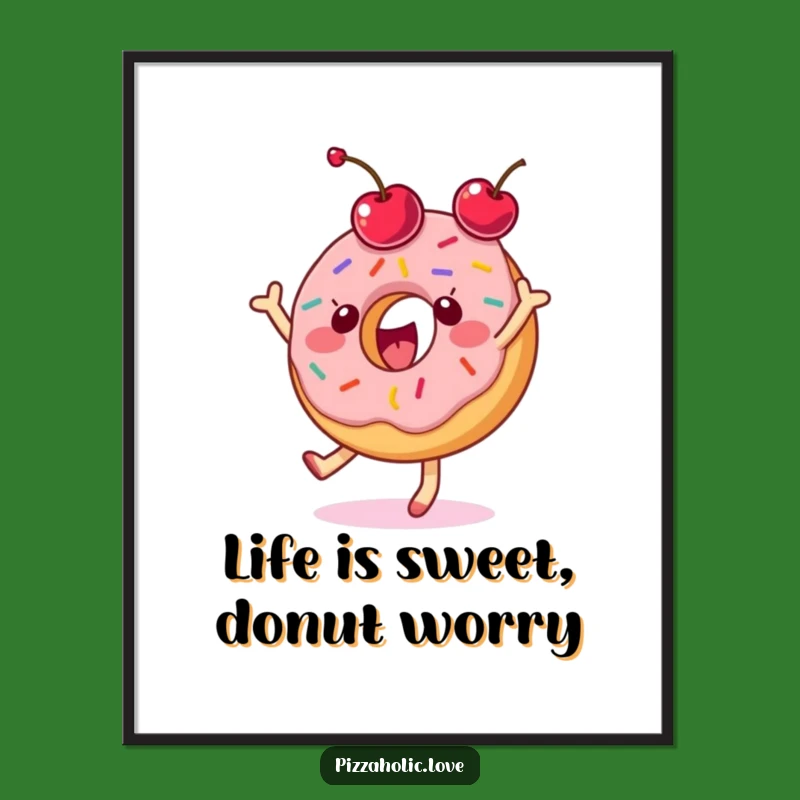 Funny Free Printable Donut Dance Wall Art - Whimsical Downloadable Decor