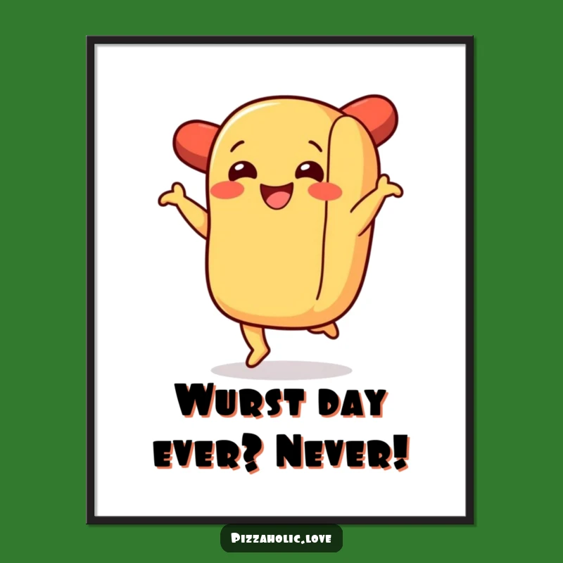 Free Printable Wall Art: Funny Hot Dog Jig Joyful Downloadable Decor