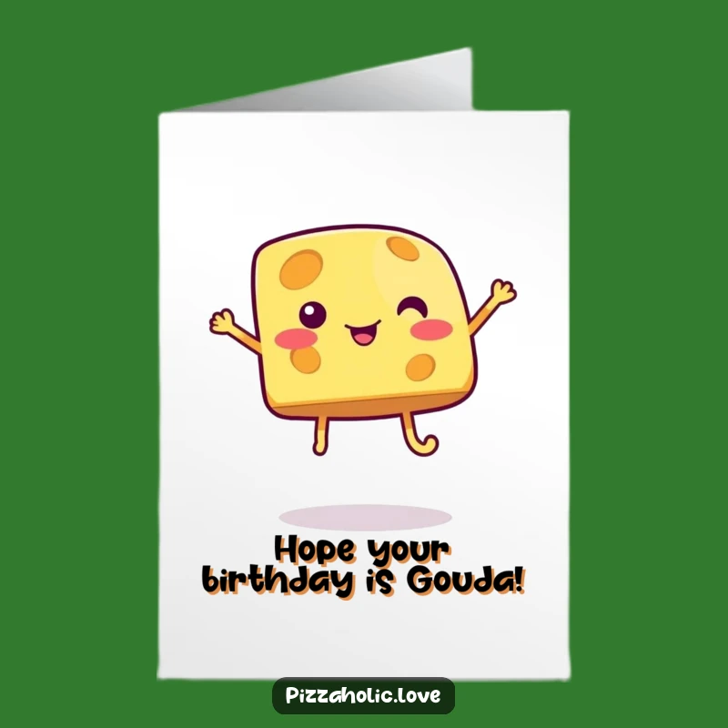Free Printable Birthday Card: Jumping Cheese Funny Downloadable Gift