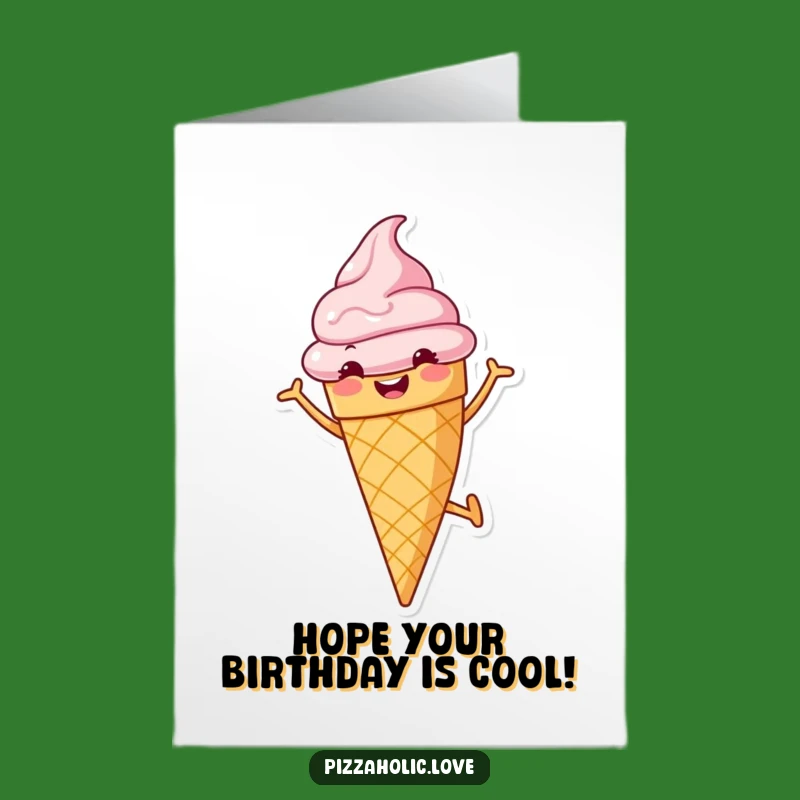 Funny Free Printable Birthday Card: Cartwheeling Ice Cream Cone for a Spectacular Celebration Downloadable Gift