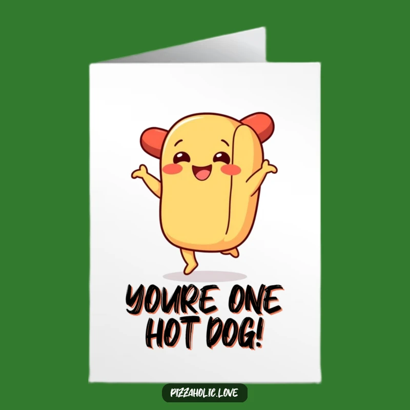 Free Printable Card: Hot Dog Jig Yay! Funny Downloadable Gift for Any Win