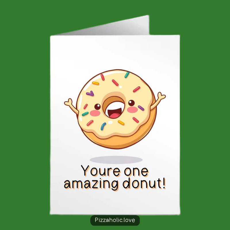 Free Printable Congrats Card: Bouncing Donut - Funny Downloadable Gift for Achievements