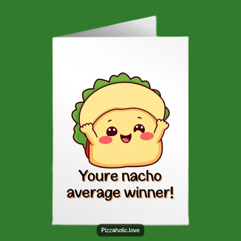 Free Printable Congrats Card: Waving Taco - Funny Downloadable Gift for Celebrations