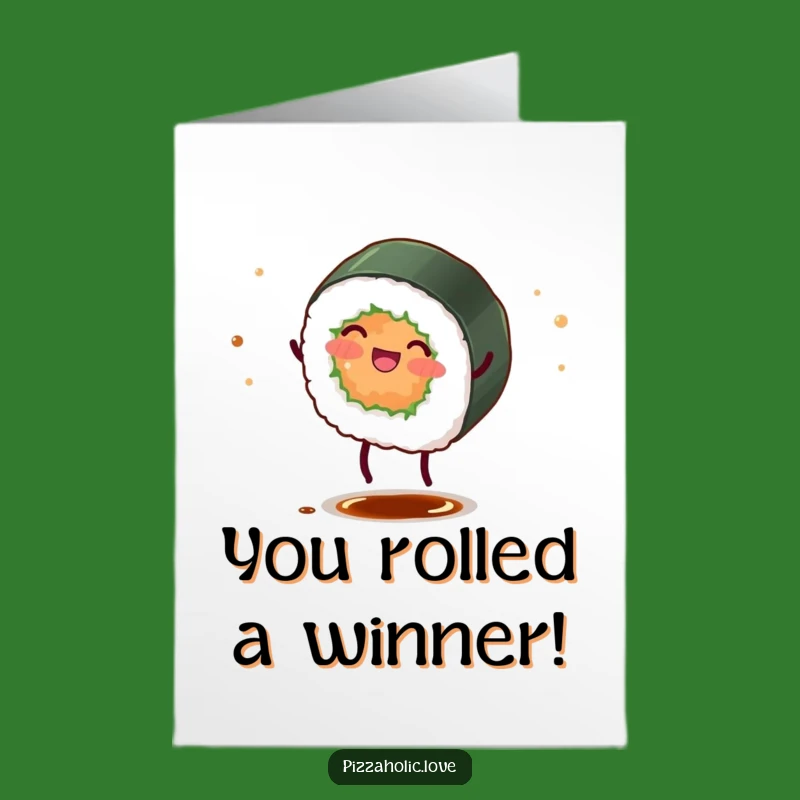 Free Printable Funny Sushi Cartwheel Congrats Card - Joyful Downloadable Gift