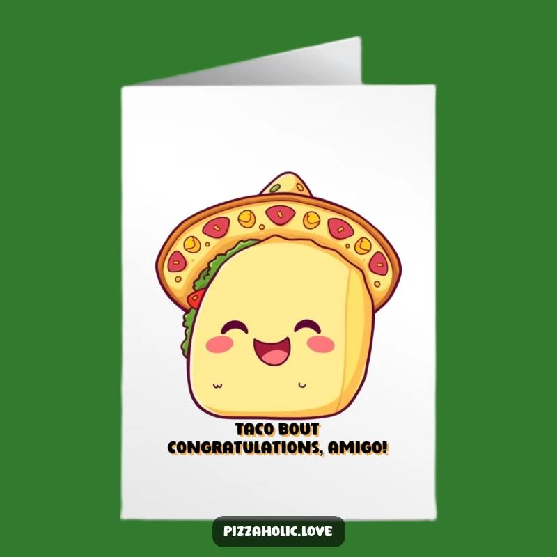 Free Printable Congrats Taco Card: Cheesy Sombrero Funny Downloadable