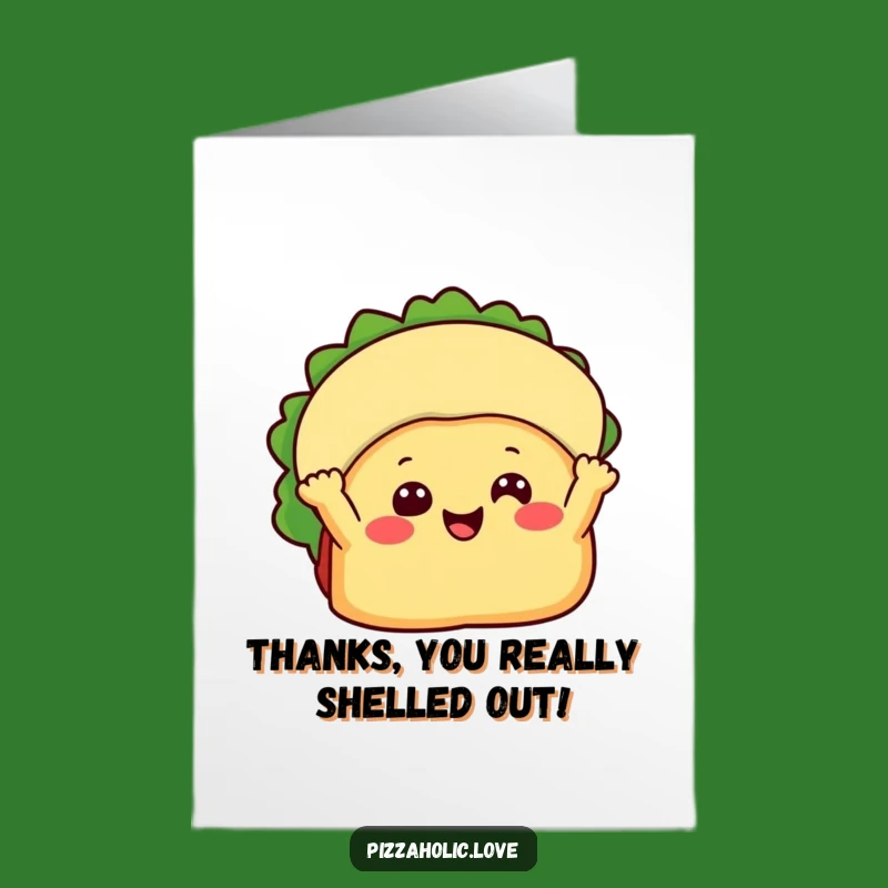 Free Printable Thank You Card: Waving Taco - Funny Downloadable Gift of Thanks