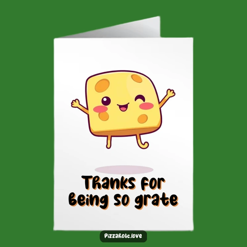 Free Printable Thank You Cheese Card: Jumping Funny Downloadable
