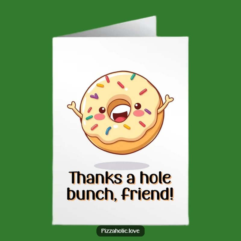 Free Printable Thank You Card: Bouncing Donut - Funny Downloadable Gift of Thanks