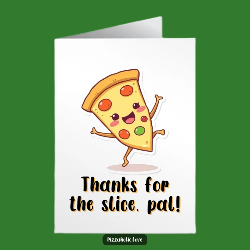 Free Printable Thank You Card: Pizza Cartwheel - Funny Downloadable Gift for Gratitude