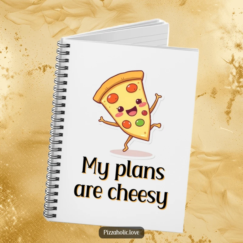 Funny Pizza Cartwheel Notebook: A happy pizza slice with little legs doing a cartwheel, perfect for notes, funny gift.