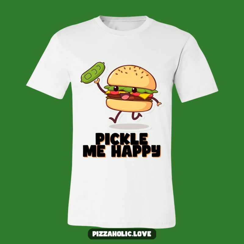 Funny Burger Skip T-Shirt: Smiling Patty, Pickle Toss, Fast Food Fun Gift