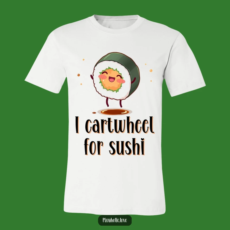 Funny Sushi Roll Dancing T-Shirt: Hilarious Cartoon Food Tee for Parties