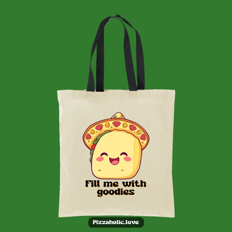 Funny Kawaii Taco Sombrero Tote Bag: Carry Fiesta Fun, Unique Gift